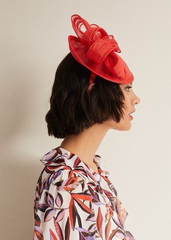 Phase Eight Bow Disc Fascinator Hats Red Australia | NE6830942